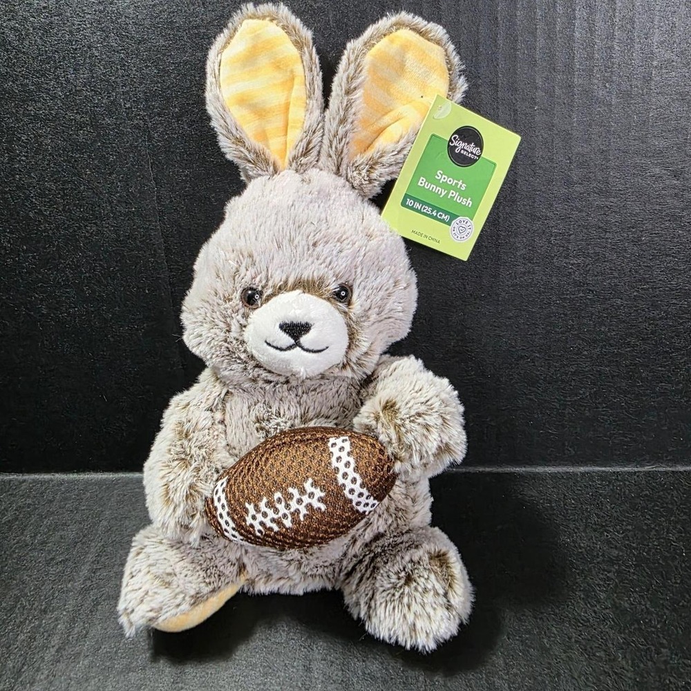 Signature‎ Select Sports Bunny Plush 10 Inch Stuffed Animal Brown Football